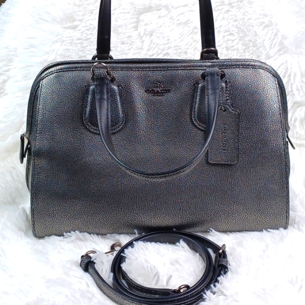Coach Pebbled Leather Gunmetal Nolita Satchel
